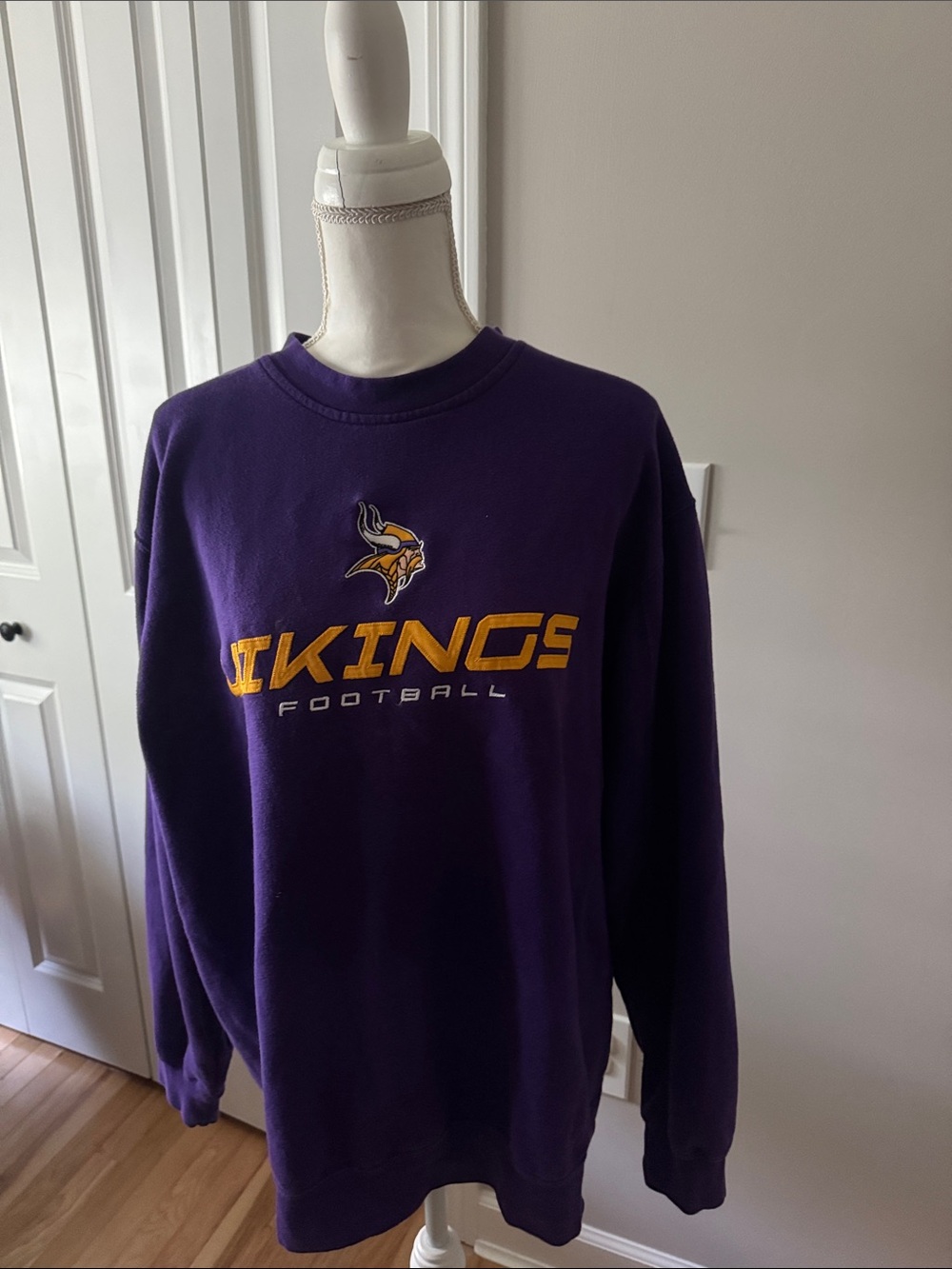 Team Apparel Purple Vikings Football Crewneck Sweatshirt